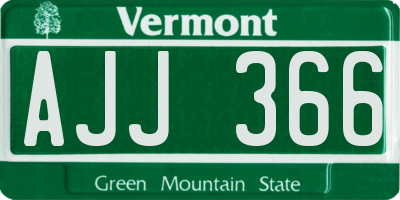 VT license plate AJJ366