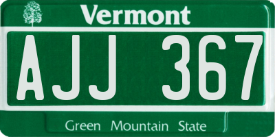 VT license plate AJJ367