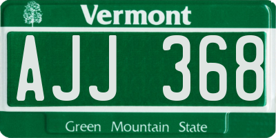 VT license plate AJJ368