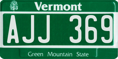VT license plate AJJ369