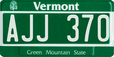 VT license plate AJJ370