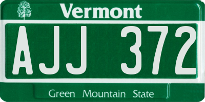 VT license plate AJJ372