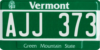 VT license plate AJJ373