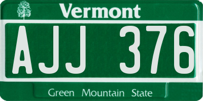 VT license plate AJJ376