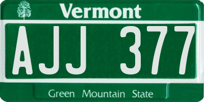 VT license plate AJJ377