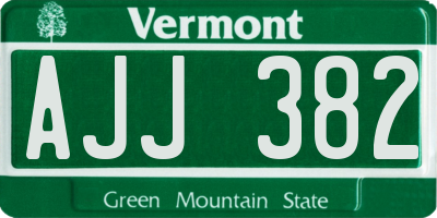 VT license plate AJJ382