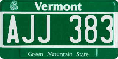 VT license plate AJJ383