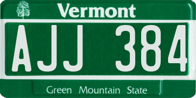 VT license plate AJJ384
