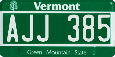 VT license plate AJJ385