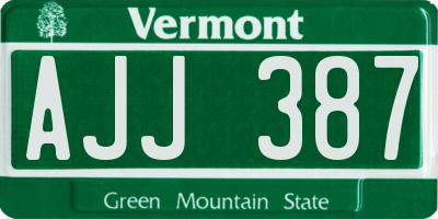 VT license plate AJJ387
