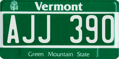 VT license plate AJJ390