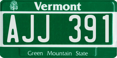 VT license plate AJJ391
