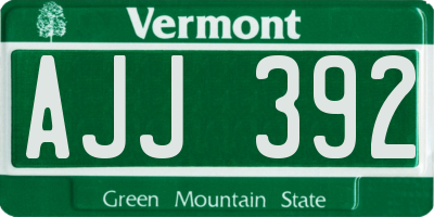 VT license plate AJJ392