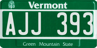 VT license plate AJJ393