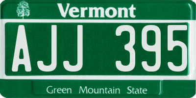 VT license plate AJJ395