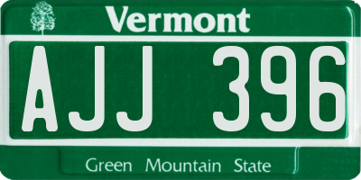 VT license plate AJJ396