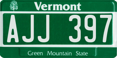 VT license plate AJJ397