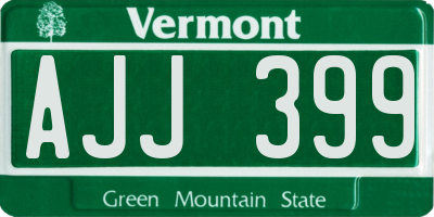 VT license plate AJJ399