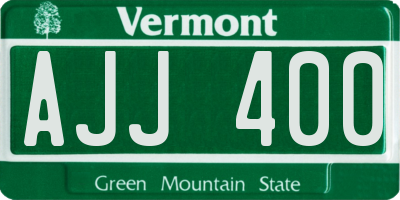 VT license plate AJJ400