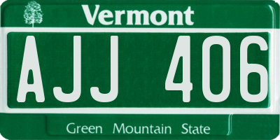 VT license plate AJJ406