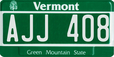 VT license plate AJJ408