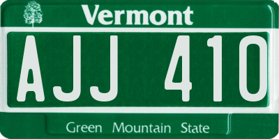 VT license plate AJJ410