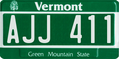 VT license plate AJJ411