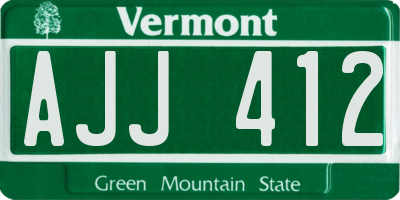 VT license plate AJJ412