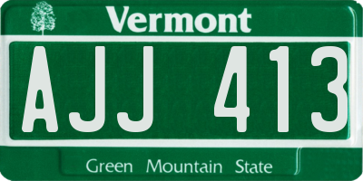 VT license plate AJJ413
