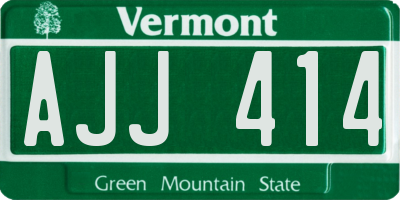 VT license plate AJJ414