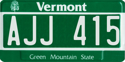 VT license plate AJJ415
