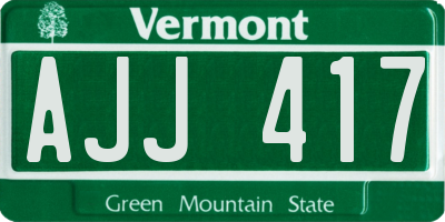 VT license plate AJJ417