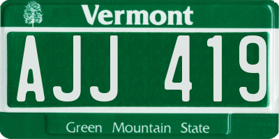 VT license plate AJJ419