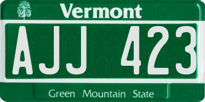 VT license plate AJJ423