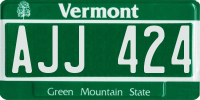VT license plate AJJ424