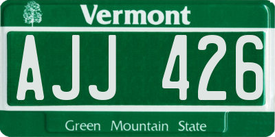 VT license plate AJJ426