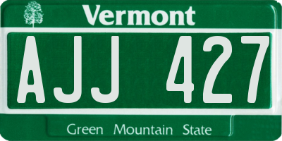 VT license plate AJJ427