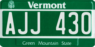 VT license plate AJJ430