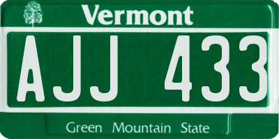 VT license plate AJJ433