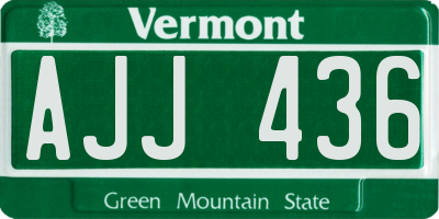 VT license plate AJJ436