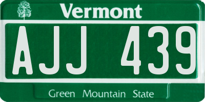 VT license plate AJJ439