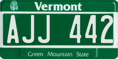 VT license plate AJJ442