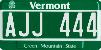 VT license plate AJJ444