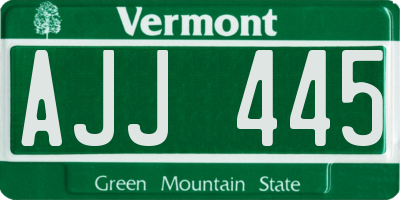 VT license plate AJJ445