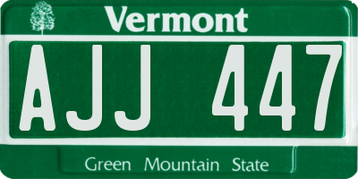VT license plate AJJ447