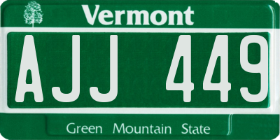VT license plate AJJ449