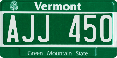 VT license plate AJJ450