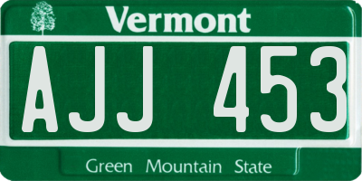 VT license plate AJJ453