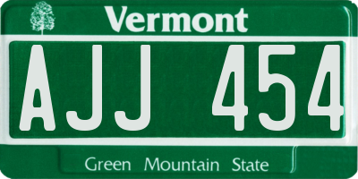VT license plate AJJ454