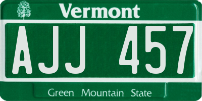 VT license plate AJJ457